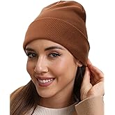 100% Cotton Beanie Hat- Unisex Ultra Soft Winter Warm Stretch Knit Cuffed Hats Fisherman Beanies Skull Cap