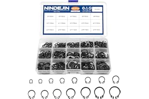 NINDEJIN External Retaining Rings Snap Rings Assortment Kit, Circlip Circlip Retainer Rings Set (C-Clip Carbon Steel)