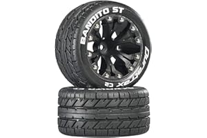 Duratrax Bandito ST 2.8-Inch Truck Mounted 1/2-Inch Offset C2 Wheels (2-Piece), Black