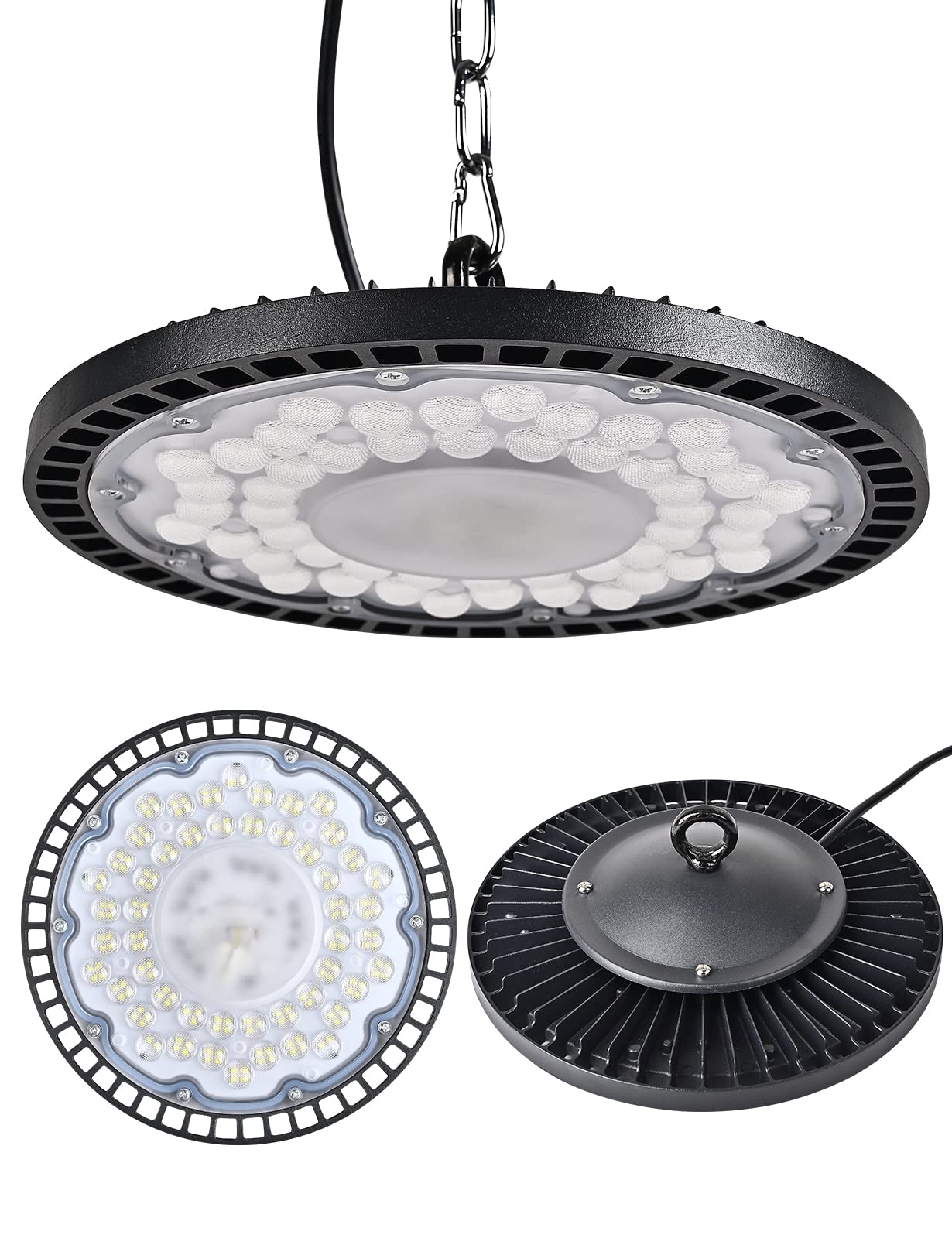 200W LED UFO High Bay Light Industrial Lamp,20000LM UFO LED Workshop Lamp,IP65 Waterproof LED Indoor Spotlight 6500K LED Warehouse Lighting with Cold White for Garage,Factory,Halls(1pcs,200W)