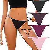 SELECT YOU Seamless G-String Thongs for Women T-back Low Rise Panties Breathable Cheeky Sexy Underwear 4Pack S-XL