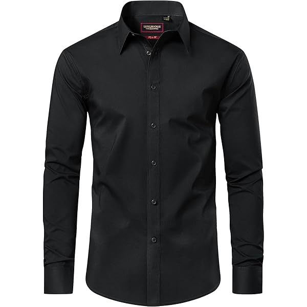 Amazon.com: Men's Luxury Shiny Dress Shirt Silk Like Satin Button Up Tshirt Long  Sleeve Slim Fit Solid Tees Casual Business Tops Black : Clothing, Shoes &  Jewelry