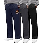 Oakgarden 3 Pack Men's Sweatpants Fleece Open Bottom Athletic Lounge Pants Baggy Casual Drawstring Gym Joggers with Pockets