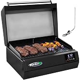 PlugNGrill Turbo E Sport Compact Electric Grill, 1700W Infrared, Digital Display with Probe, Apartment Friendly