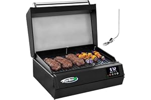 PlugNGrill Turbo E Sport Compact Electric Grill, 1700W Infrared, Digital Display with Probe, Apartment Friendly