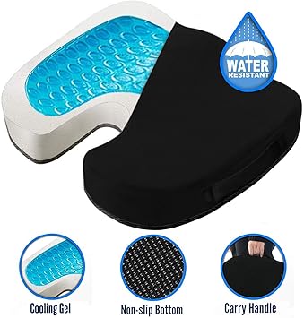 Amazon Com Memory Foam Coccyx Seat Cushion Cooling Gel And