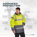 Portwest S466 Men’s Waterproof Hi Vis Traffic Jacket Yellow/Navy Medium view 3