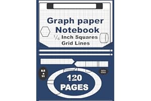 Graph Paper Notebook 1/6 Inch Squares Grid Lines: Squared Grid Paper Notebook, Large 8.5x11, 6 Squares Per Inch