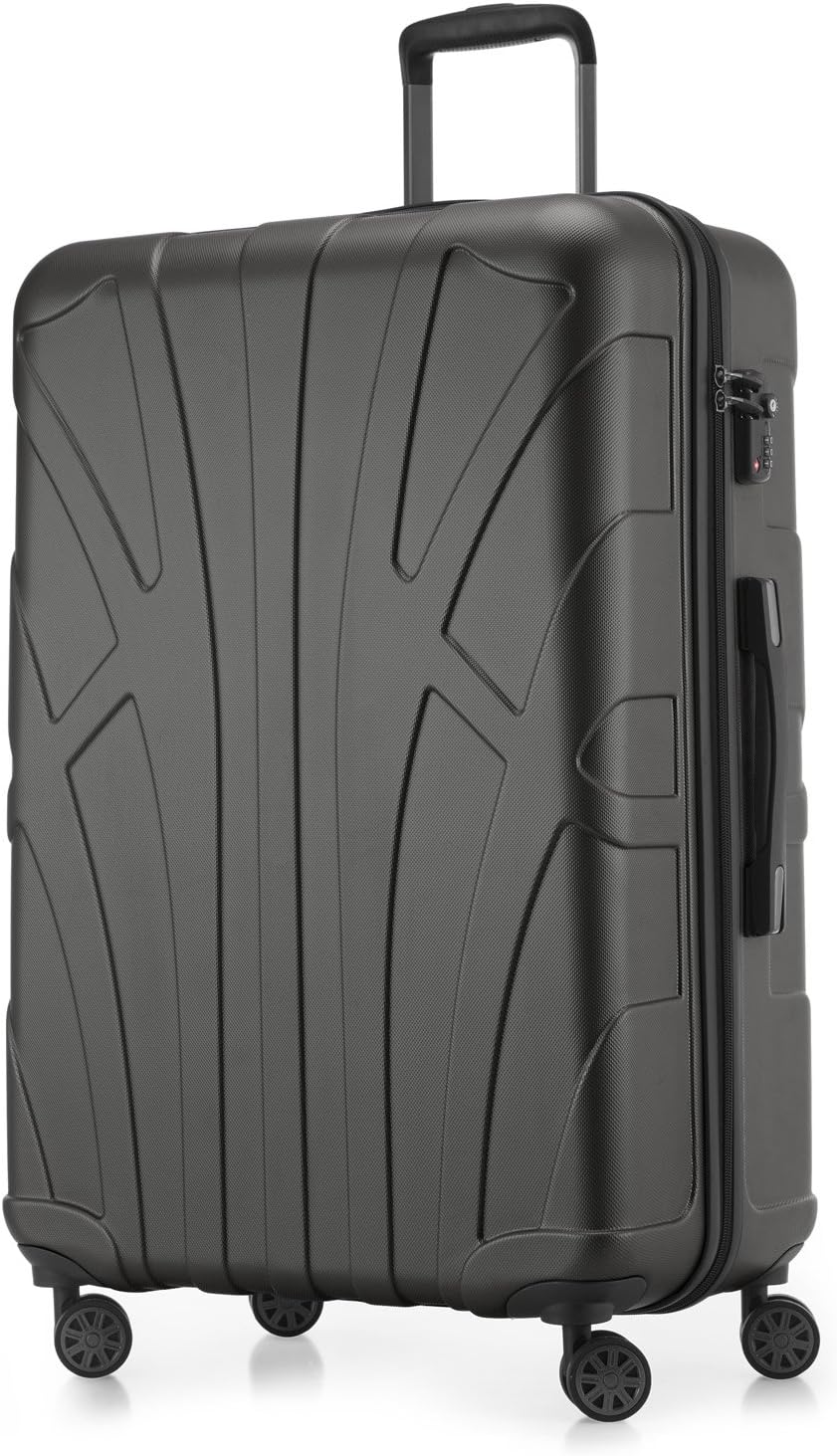 Suitline - Hardshell Suitcase, Travel Luggage, TSA, 76 cm, Approx. 96 liters, 100% ABS mat, Graphite, 75 cm (L)