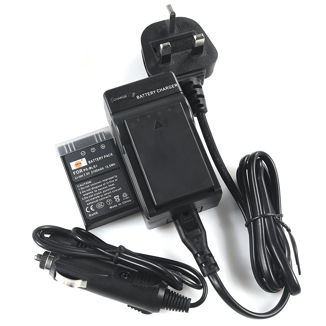 DSTE 2x BLS-1 Rechargeable Li-ion Battery + DC84U Travel Charger Compatible for Olympus E-400 E-410 E-420 E-450 E-600 E-620 E-P1 E-P2 E-P3 E-PL1 E-PL3 E-PM1 Camera as Olympus PS-BLS1