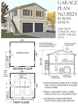 Garage Plans Two Car Two Story Garage With Apartment