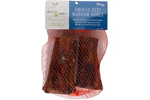 MIKA AND SAMMY'S GOURMET PET TREATS Mika & Sammy's Smoked Beef Marrow Dog Bones for Medium & Aggressive Chewers- Made in USA