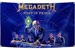 BYADKOA Megadeth Rust in Peace Poster Funny Flag Music Tapestry Aesthetic Decorative Durable Man Cave Wall tapestry Suitable For Indoor And Outdoor Decorate for College Dorm Room ,Outdoor,Parties gifts,