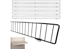STORE FIXTURES DIRECT Gondola Shelf Fence, Wire Front Lip for Gondola Shelves, 48" L x 3" H, Black, 5 Pack