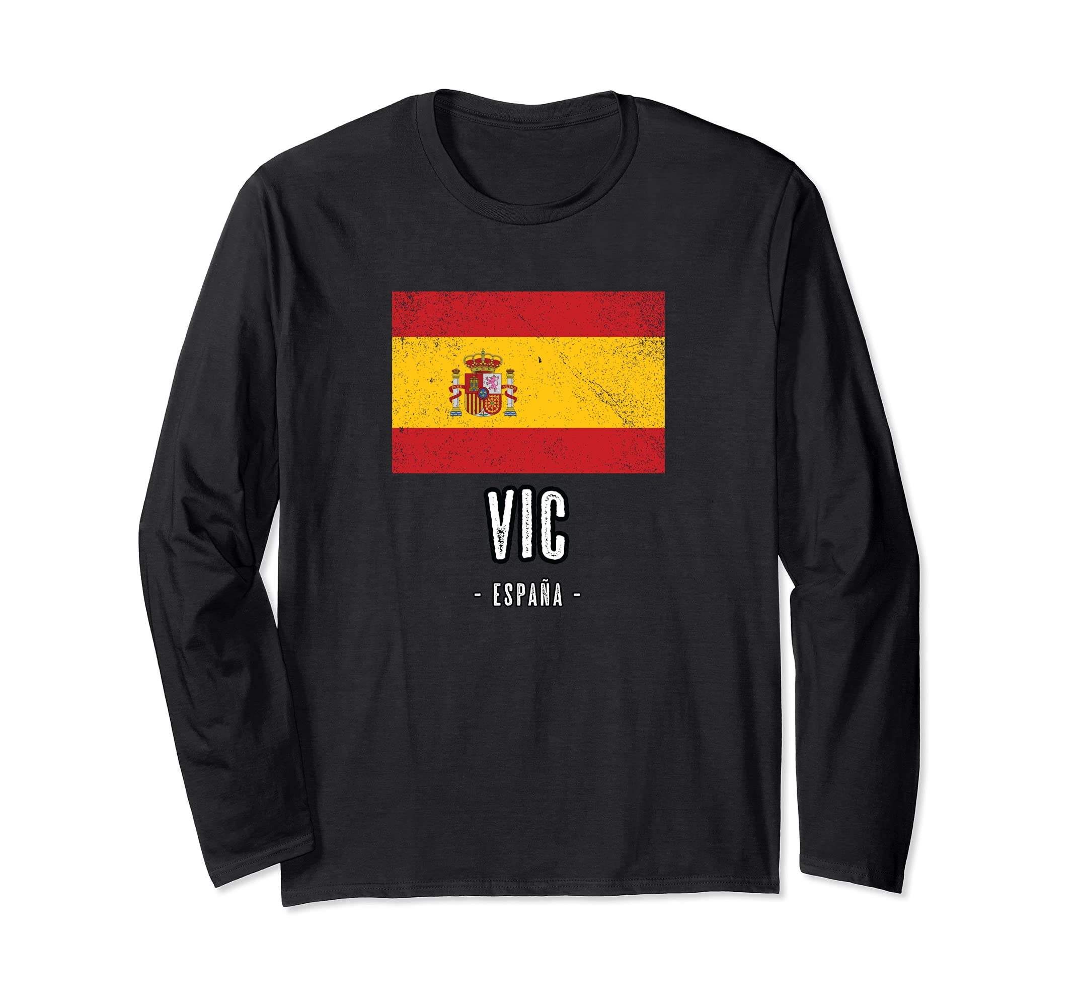 VIC Spain | ES Flag, City Top - Bandera Ropa - Long Sleeve T-Shirt