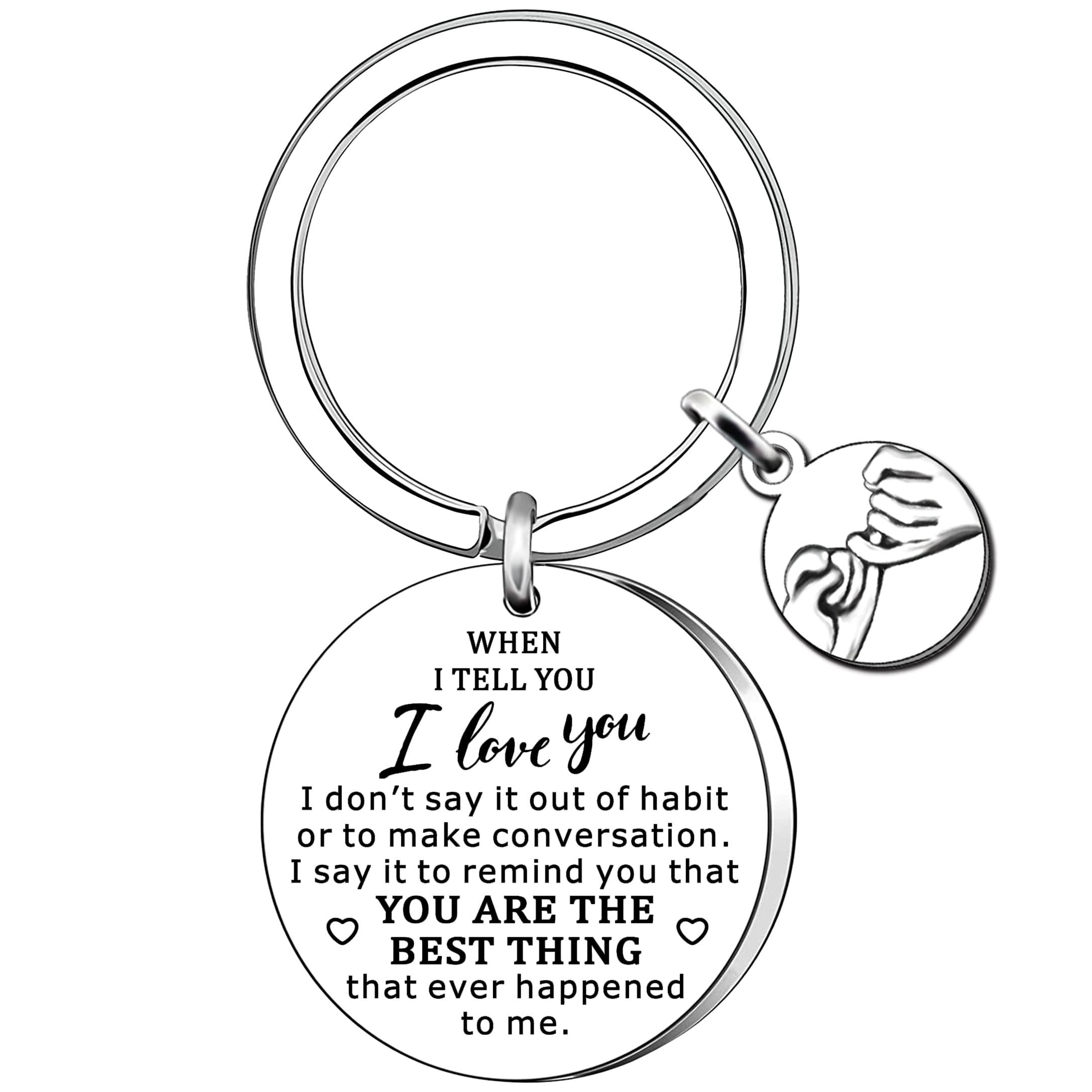 AMZQ Valentine's Day Gifts for Him Her I Love You Gifts Couple Keyring Birthday Christmas Anniversary Keyring Gifts for Boyfriend Girlfriend Husband Wife