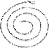 555Jewelry 2mm Stainless Steel Mesh Necklace for Women & Men, 16-22 Inch