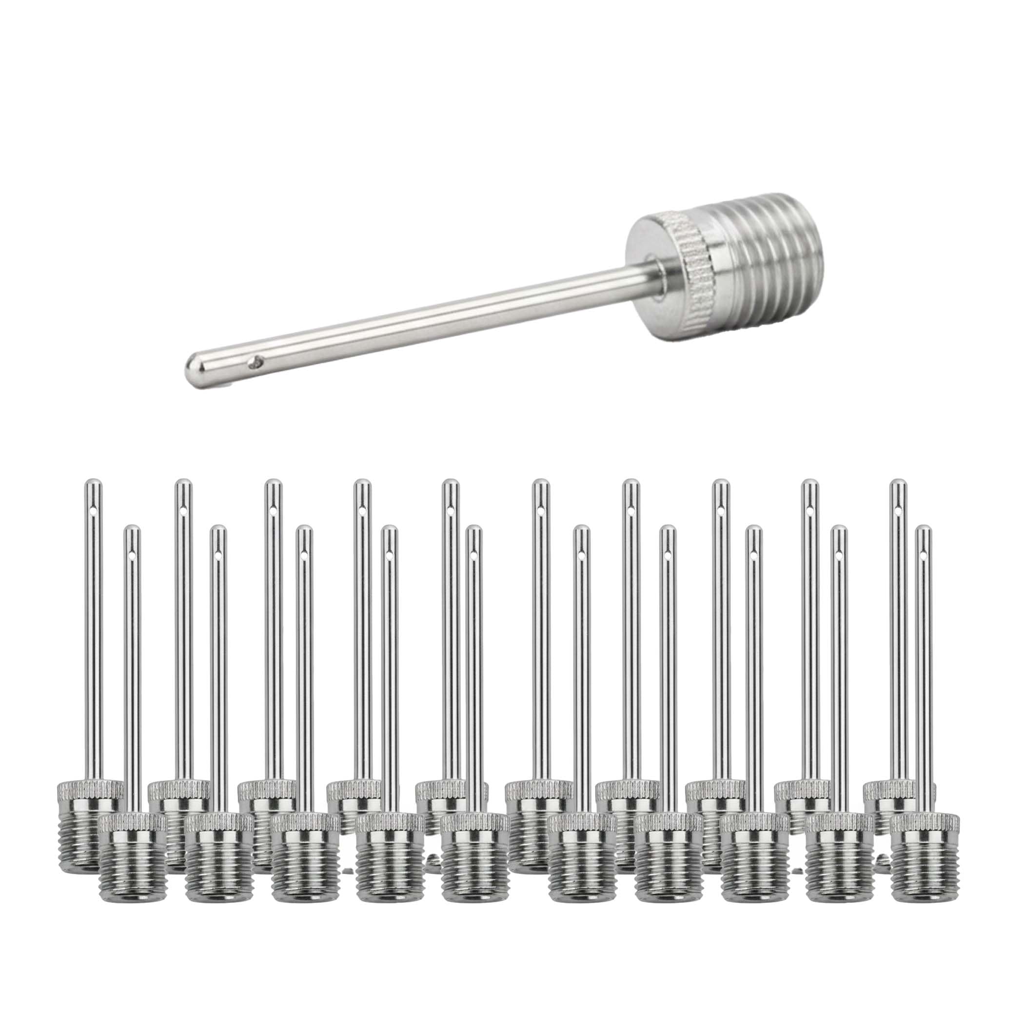 Lionstrike Stainless Steel Ball Pump Needle, Football Pump Needle, Ball Inflator Needle with Side Holes For Inflating Various Sports Balls (20 Pack Needle Set)