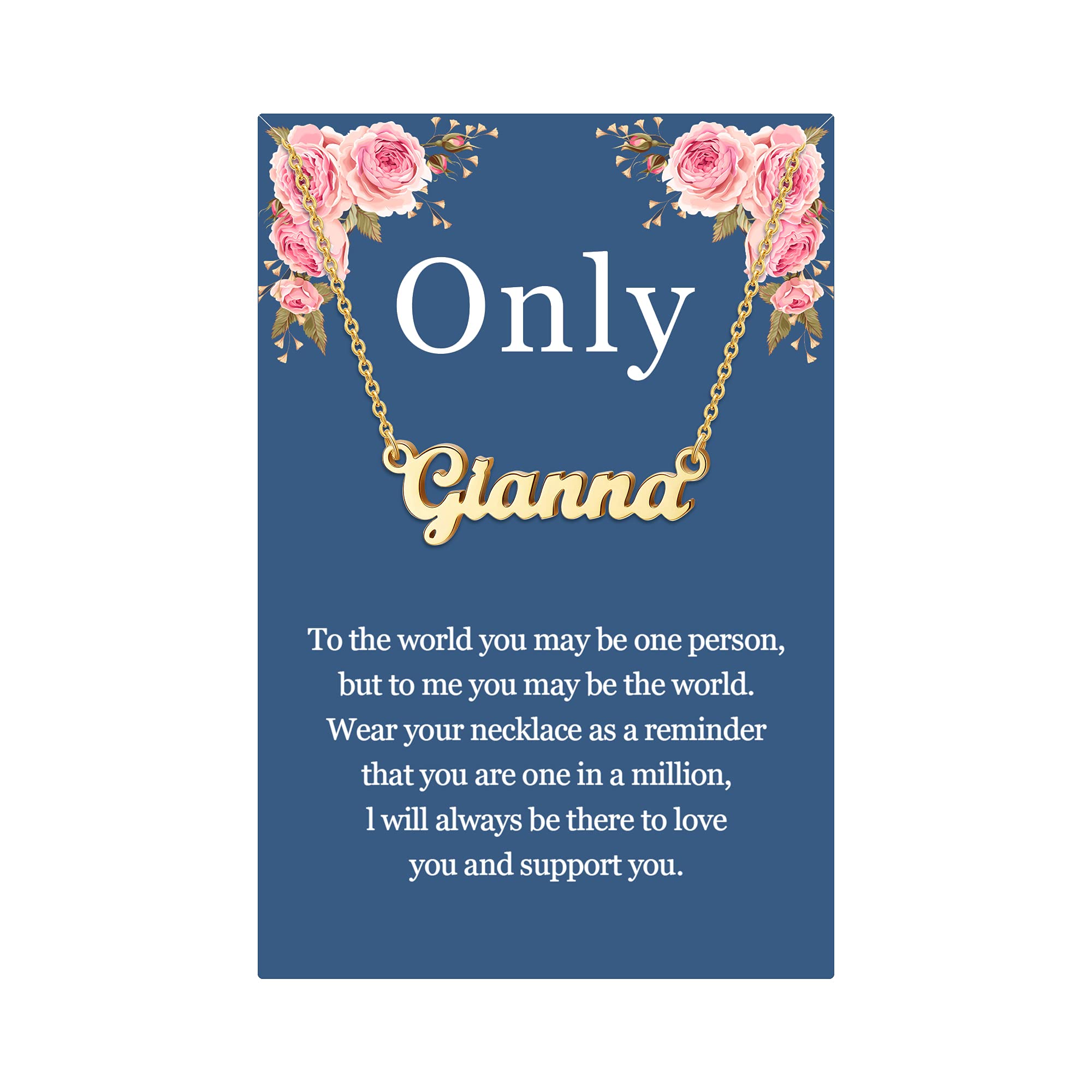 SANNYRA Gianna Name Necklace Personalized 18K Real