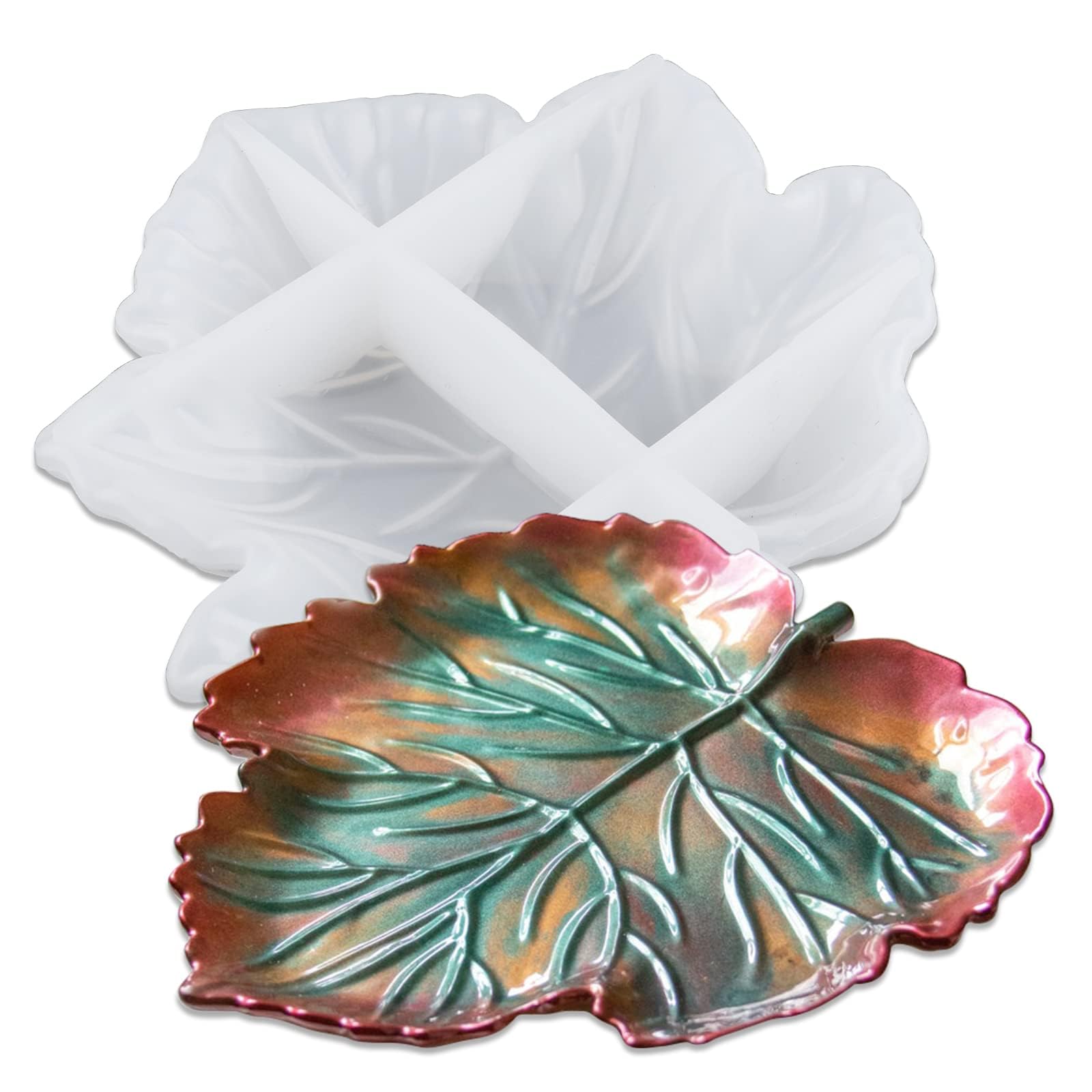 EPODALeaf Tray & Mould Silicone Leaf Mould for resin, Maple Leaf Tray Epoxy