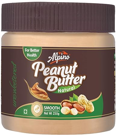 Alpino Unsweetened Natural Peanut Butter Smooth 250g Pack Of 2 - 