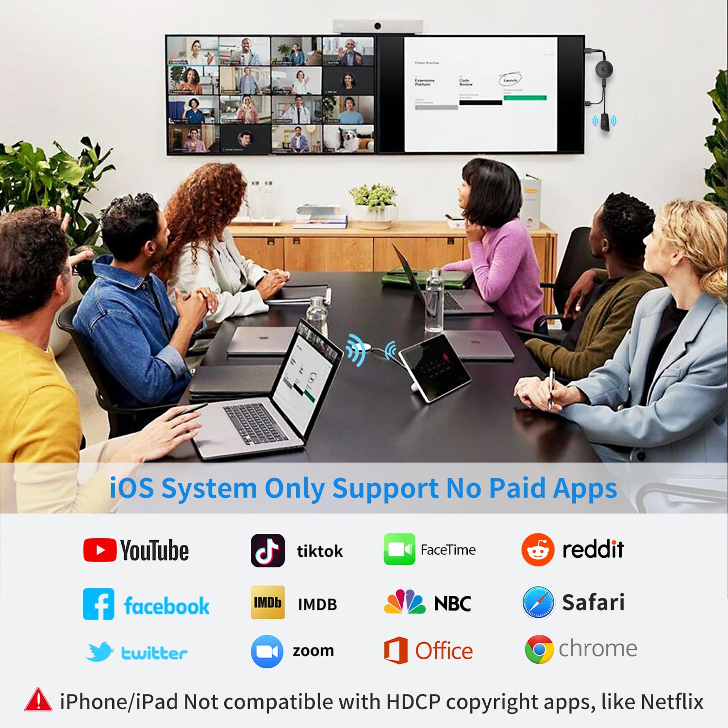 Wireless HDMI Adapter, DRYMOKINI 4K HDMI Dongle, Mirror Screen Display Dongle, Streaming YouTube/TikTok from i-Phone,i-Pad, Android, Tablet, Windows to HDTV/Monitor/Projector, Miracast, Airplay, DLNA