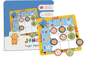 NOOLY Sudoku Puzzle Game Toys, Magnetic Sudoku Logical Thinking Games Educational Toys for Kid PW0413 (Logic Game-Jungle Animal)