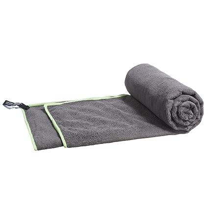 LightDRY Mikrofaser Handtuch Reisehandtuch für Sport und Trekking, Extra saugfähig & antibakteriell, 80x40cm, Schwarz-Grau