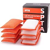 SPTA Car Interior Scrubbing Sponge, 8Pcs Scrub Ninja, Microfiber Car Wax Applicator, Car Wash Sponges for Car, Boat, Wood, Marble and Motorcycle, 6in x 3.3in x 0.8in