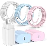 Hzevn 25W USB C Super Fast Charging Charger for Samsung Galaxy Phone, 3Pack Quick Charger Block with Braided Long USB C to C Cables (6/6/10ft) for Samsung Galaxy S25/S24/Plus/Ultra, Android/iPhone 17