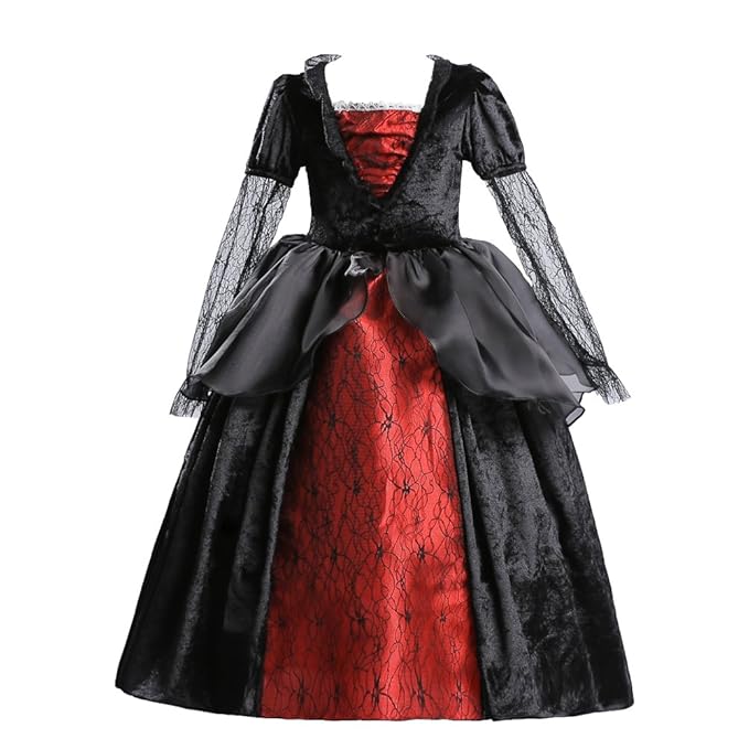UK ELSA & ANNA® Girls Top Quality Vampire Princess Halloween Party