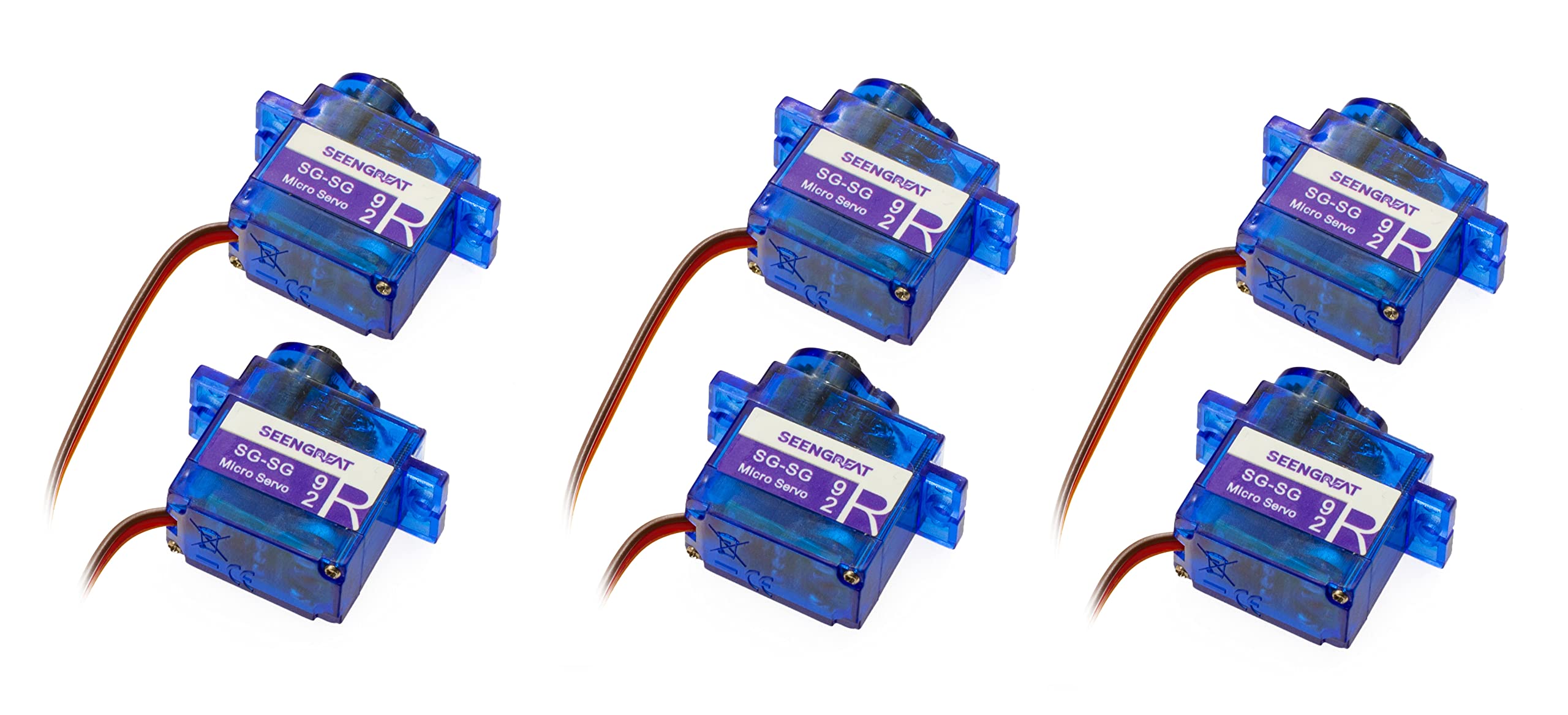 SEENGREAT SG-SG-92-R Servo SG-SG 92-R Micro Digital Servo 9 g with Nylon Carbon Fibre Gears High Precision Gear High Torque Servo for RC Aeroplane Helicopter Controlled Car Boat 6 Pieces Servos