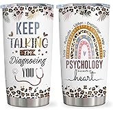 Qatdey Psychology Gifts Tumbler 20oz, Mental Health Gifts for School Psychologist, Psychiatrist, Therapist, Therapy, Psychology Teacher