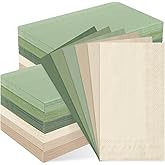 Whaline 120Pcs Sage Green Guest Napkin Nude Sage Green Color Disposable Paper Pack Wedding Dinner Hand Napkin Towel for Wedding Birthday Bride Shower Party Supplies