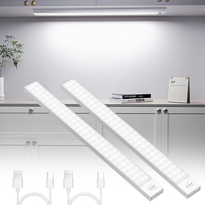 OUILA Under Cabinet Light 43cm 2500mAh Motion Sensor 5000K USB Wireless 2 Pack