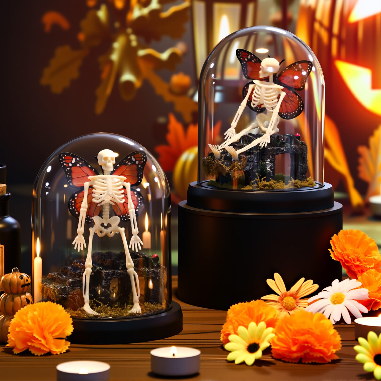 Photo 1 of ****Factory Seal****

Yalikop 2 Pcs Day of The Dead Skeleton Butterfly Table Decoration Halloween Dia De Los Muertos Acrylic Dome Cloche Gothic Skull Table Centerpiece for Home Halloween Party Gifts Decoration