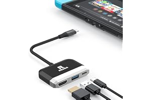 Switch Dock for Nintendo Switch/OLED Switch,RREAKA Portable TV Dock with 4K HDMI USB 3.0 Port and USB C Charging,Travel Dock Replacement for Switch