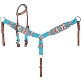 Showman Citrus Sea Mohair Single Ear Headstall &amp; Breast Collar Set - Pony Size