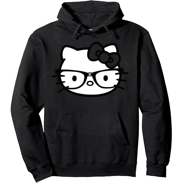 Amazon.com: Hello Kitty Black and White Nerd Glasses Pullover