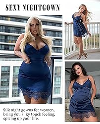 Avidlove Silk Lingerie Sexy V-Neck Nighties Satin