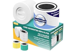 LMEDIT Core 300 Air Purifier Replacement Filter for LEVOIT Core 300,Core 300S,Core P350,Core300-P Air Purifier, Core 300 Replacement Filter,3-in-1 H13 True HEPA & Activated Carbon Filter, Core 300-RF,2Pack