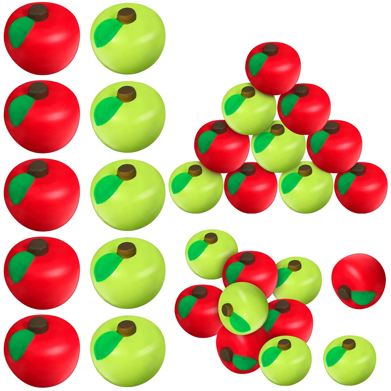Photo 1 of Chalyna 30 Pieces Fruit Stress Ball Toys Red and Green Fruit Stress Relief Squeeze Balls Squeeze Finger Toys for Adults Finger Exercise Carnival Reward Gifts Party Favor Supplies(1.96 Inch)