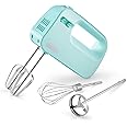 Dash SmartStore™ Deluxe Compact Electric Hand Mixer + Whisk and Milkshake Attachment for Whipping, Mixing Cookies, Brownies, Cakes, Dough, Batters, Meringues & More, 3 Speed, 150-Watt – Aqua