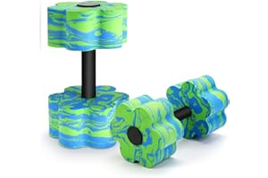 CARPERIPHER Camouflage Aquatic Dumbbells, Set of 2 Water Aerobic Exercise Foam Dumbbell Pool Resistance, Water Aqua Fitness Barbells Hand Bar Exercises Equipment for Weight Loss