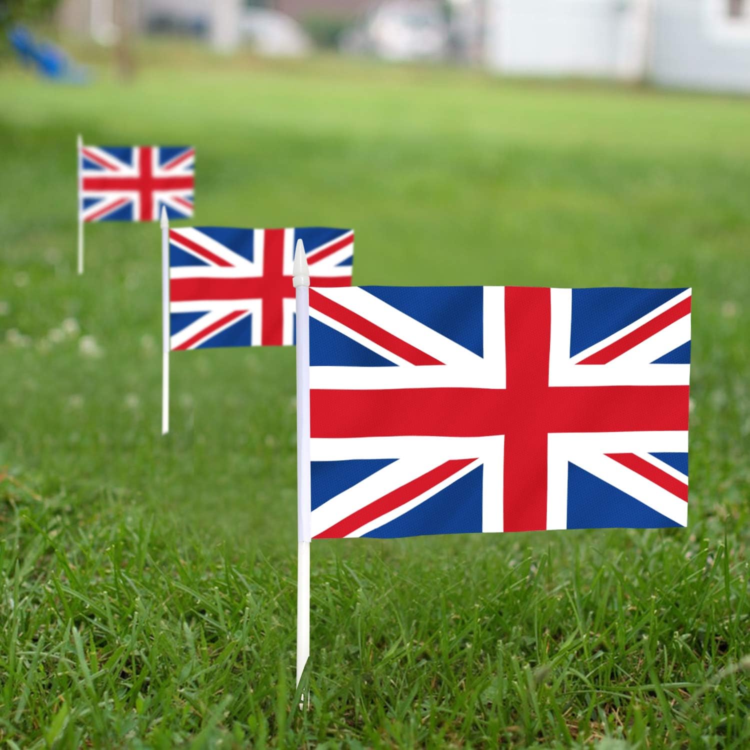 British Union Jack Stick Flag, ANLEY Great Britain 5x8 inch (12 X 20cm) HandHeld Mini Flag With 12" (30cm) White Solid Pole - Image 4