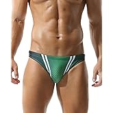 YUZHOU Mens Swim Briefs Camouflage Pattern Sexy Micro Bikini Swimwear Drawstring Swimsuit Men