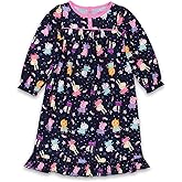 Peppa Pig Girls Toddler Flannel Granny Gown Nightgown (3T, Navy)