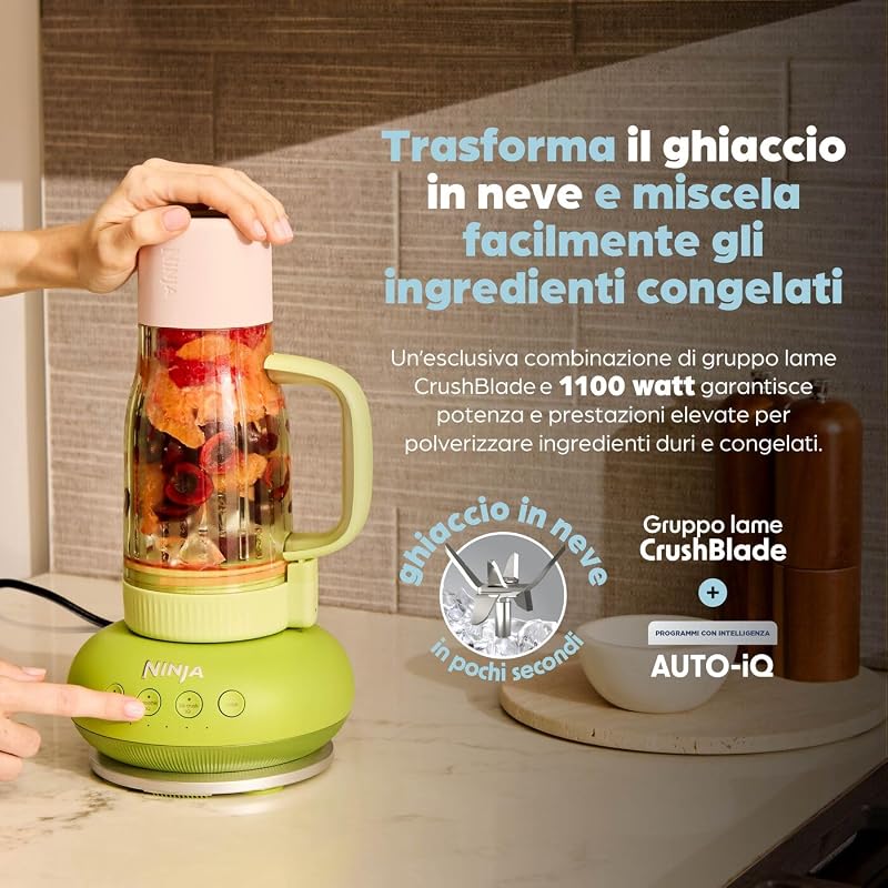 BlendBoss, Mini Frullatore con Borraccia 710 Ml, Potente, Blu Cyber