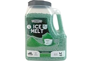 Home and Country USA Green Ice Melt Effective to -25°F, Eco-Friendly De-Icer, Optimal Granule Size for Quick Melting, Ideal for Driveways, Walkways, and Entryways 12 lb (Green)