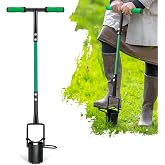 Altdorff Bulb Planter Tool Long Handle, Sod Plugger with Serrated Base and Non-Slip Soft Grip Handle, 5-in-1 Grass Plug Tool for Digging Holes to Grass Repair, Plant Blubs